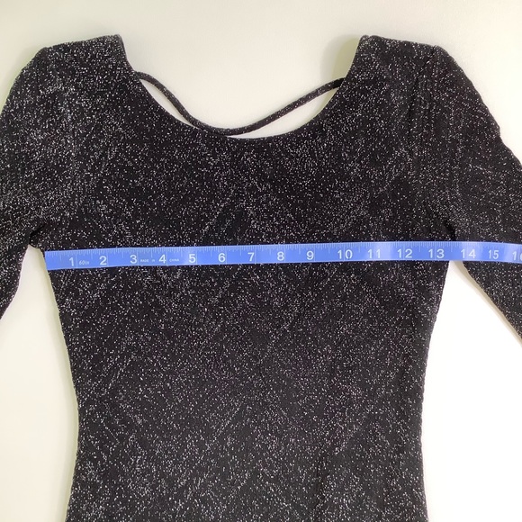 TRIXXI BLACK GLITTER BODY CON DRESS 1 - Picture 6 of 7